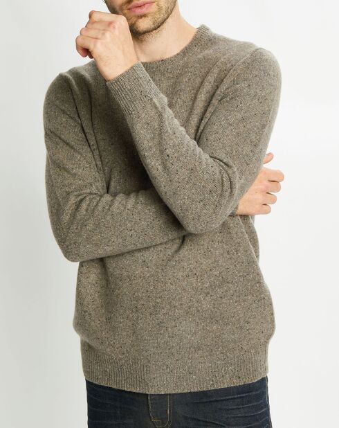 Pull en Cachemire & Laine Meps col rond gris