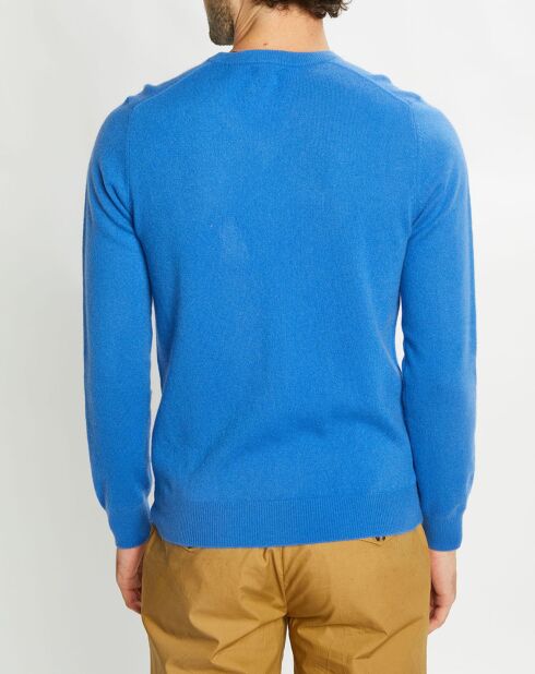 Pull 100% Cachemire Nachve col V bleu