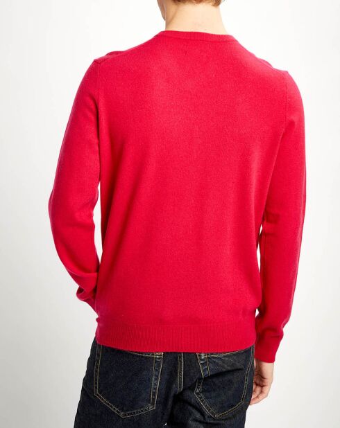 Pull 100% Cachemire Nachve col V rouge clair