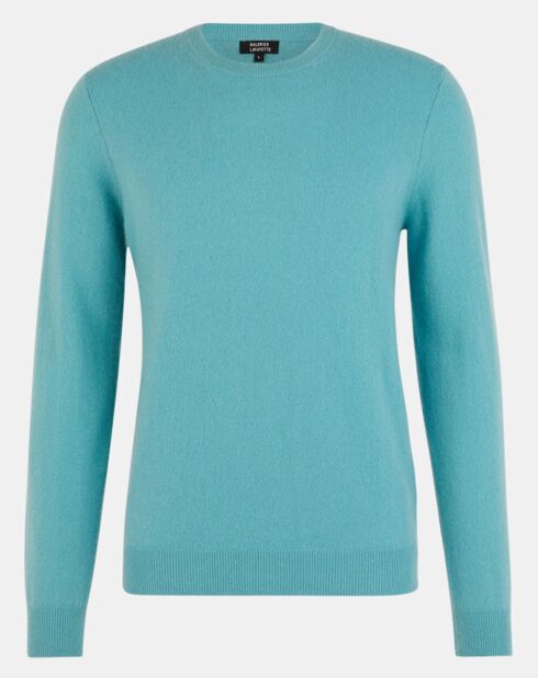 Pull 100% Cachemire Nachron col ras du cou bleu