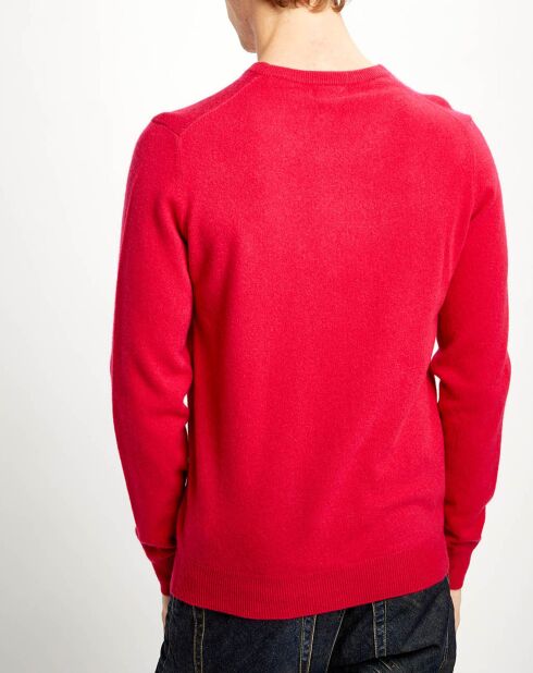 Pull 100% Cachemire Nachron col ras du cou rose foncé