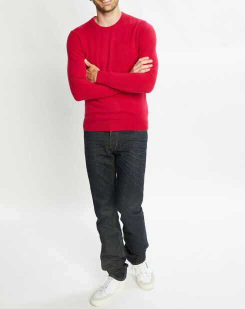 Pull 100% Cachemire Nachron col ras du cou rose foncé