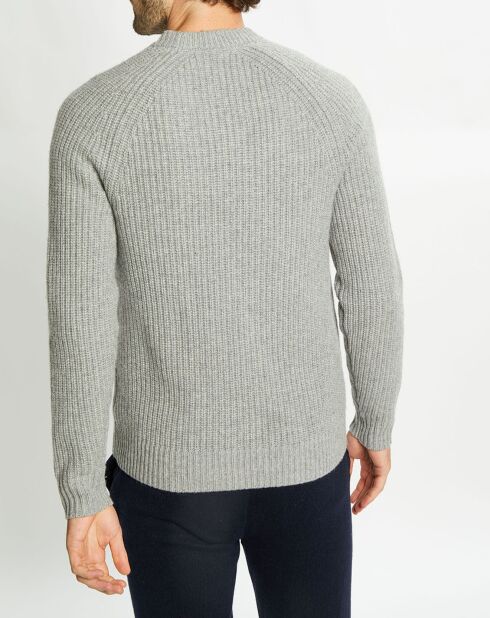 Pull en Laine & Cachemire Poterond col rond gris clair