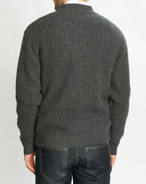 Cardigan en Laine & Cachemire Potecard Gulet Boxy gris foncé