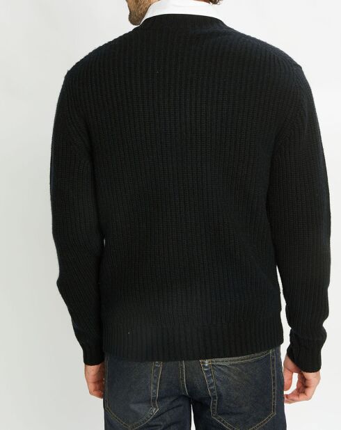 Cardigan en Laine & Cachemire Potecard Gulet Boxy noir