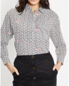 Chemise Denise Love imprimée blanc/noir