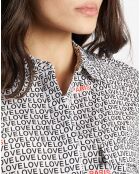 Chemise Denise Love imprimée blanc/noir