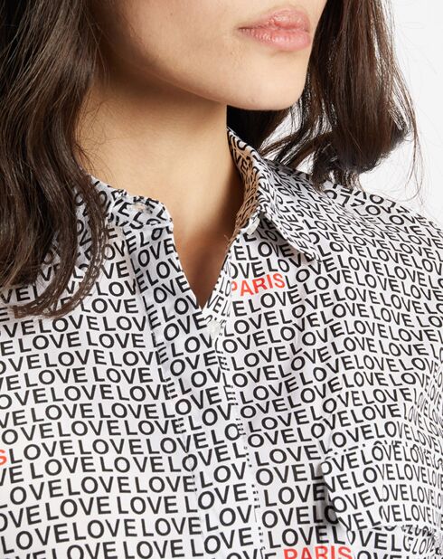 Chemise Denise Love imprimée blanc/noir