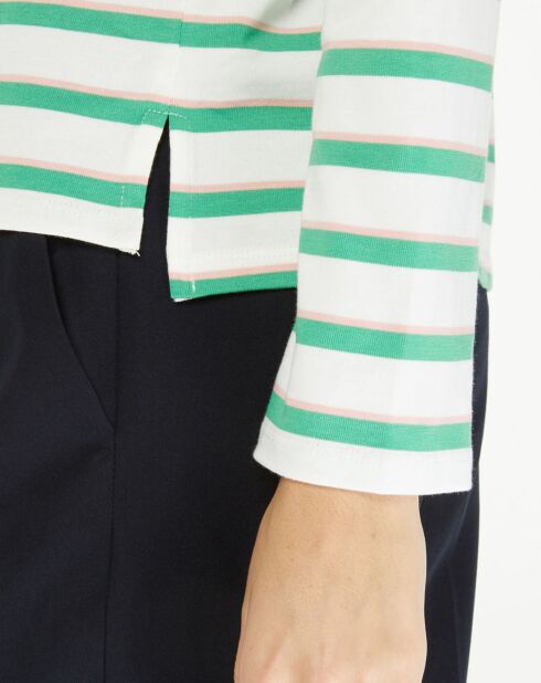 T-Shirt Dixie rayé vert/blanc