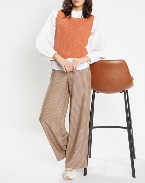 Pull sans manches en Maille mélangée Fido rouille