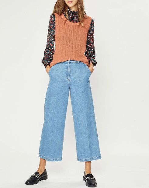 Pull sans manches en Maille mélangée Fido rouille