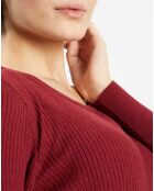 Pull en Maille stretch Franck ajusté bordeaux