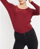 Pull en Maille stretch Franck ajusté bordeaux