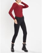 Pull en Maille stretch Franck ajusté bordeaux