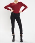 Pull en Maille stretch Franck ajusté bordeaux