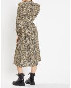 Robe longue Gamba léopard noire