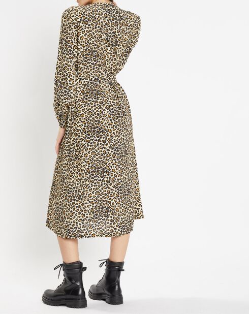 Robe longue Gamba léopard noire