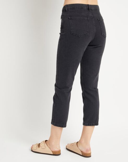 Jean court en Coton Bio Capri boutons noir