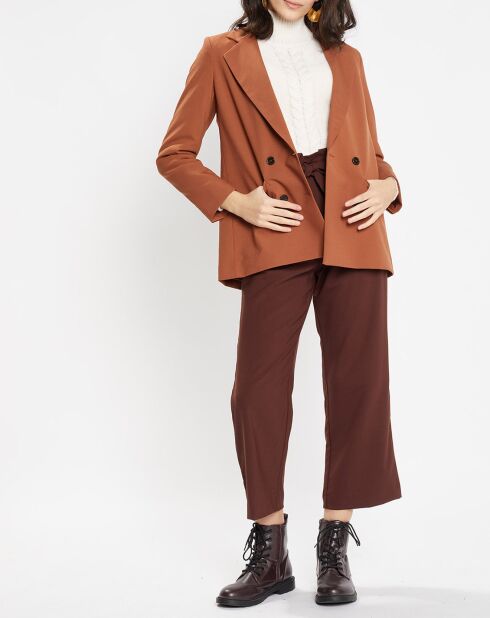 Blazer croisé en Laine mélangée Celeste marron