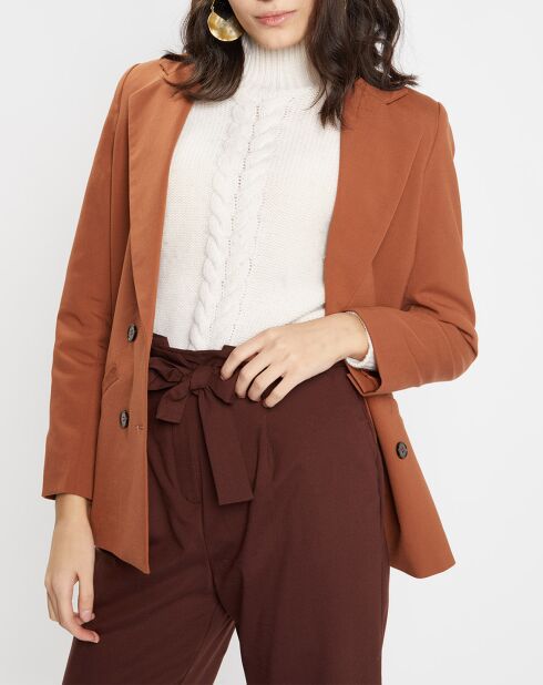 Blazer croisé en Laine mélangée Celeste marron