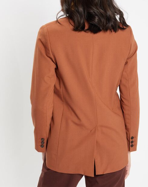 Blazer croisé en Laine mélangée Celeste marron
