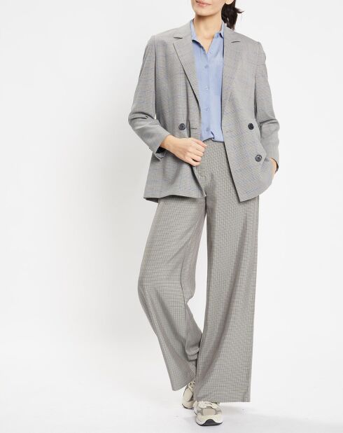 Blazer en Laine mélangée Céleste Prince de galles gris moyen