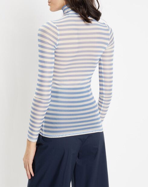 T-Shirt Pavot bleu/écru