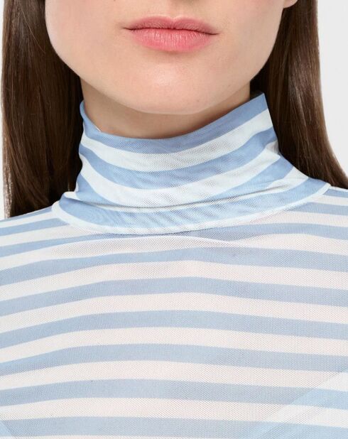 T-Shirt Pavot bleu/écru