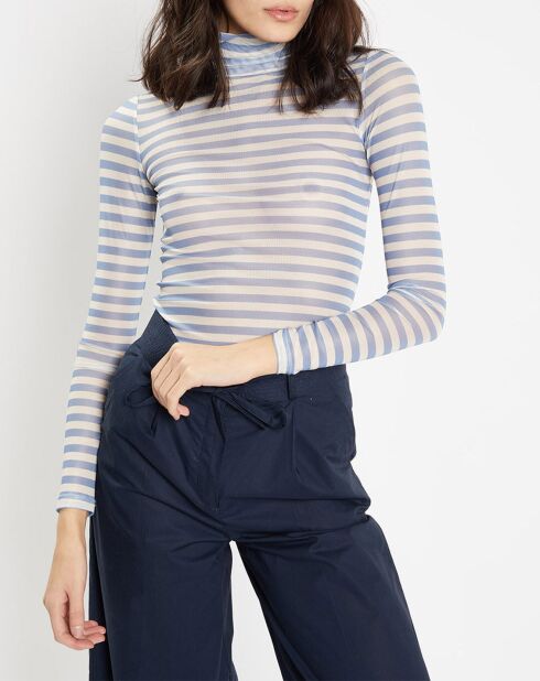 T-Shirt Pavot bleu/écru