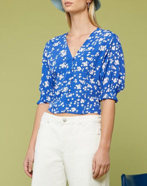Top Melissa blanc/bleu
