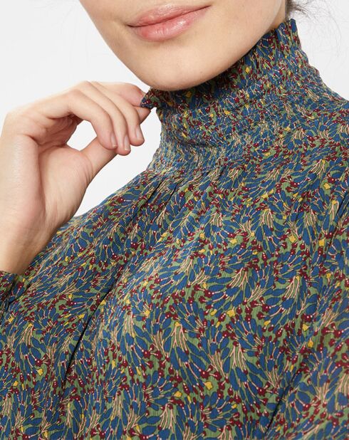 Robe à smock Canelle imprimée multicolore