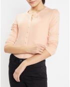 T-Shirt en Maille stretch côtelée Lambert pêche clair