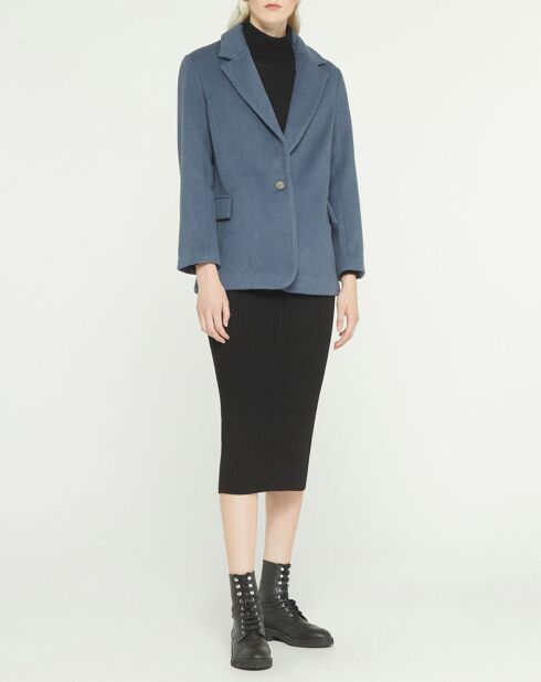 Veste blazer oversize en Laine mélangée Clitch bleu grisé