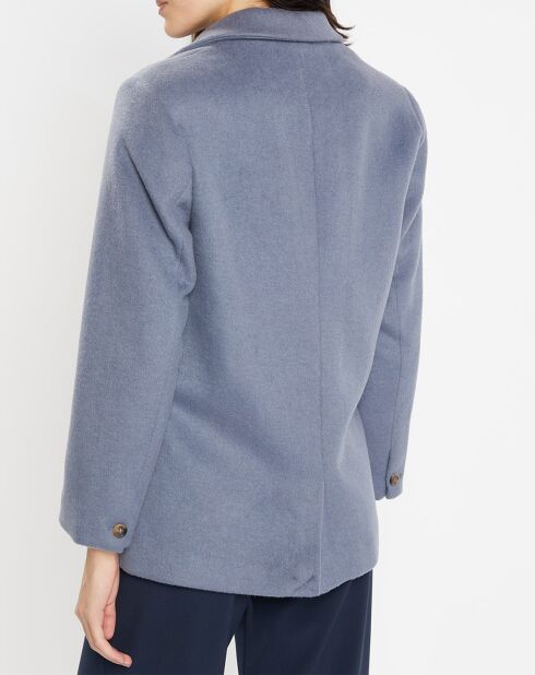 Veste blazer oversize en Laine mélangée Clitch bleu grisé