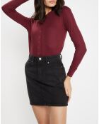 T-Shirt en Maille stretch côtelée Lambert bordeaux