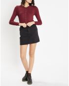 T-Shirt en Maille stretch côtelée Lambert bordeaux
