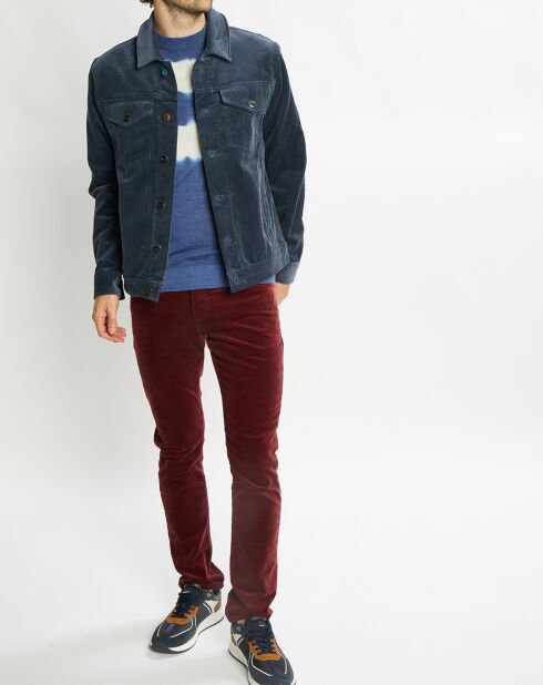 Veste Trucker en Velours Côtelé acier