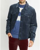 Veste Trucker en Velours Côtelé acier