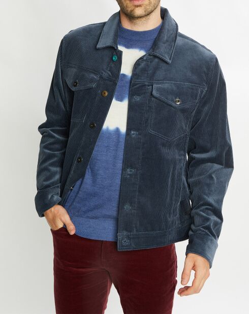 Veste Trucker en Velours Côtelé acier