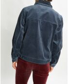 Veste Trucker en Velours Côtelé acier