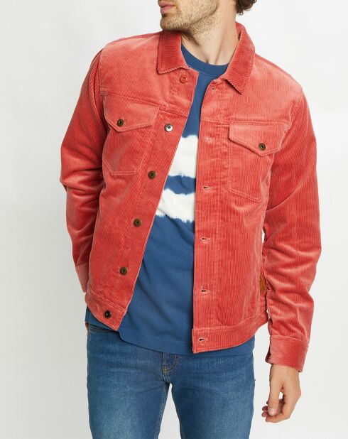 Veste Trucker en Velours Côtelé rouge