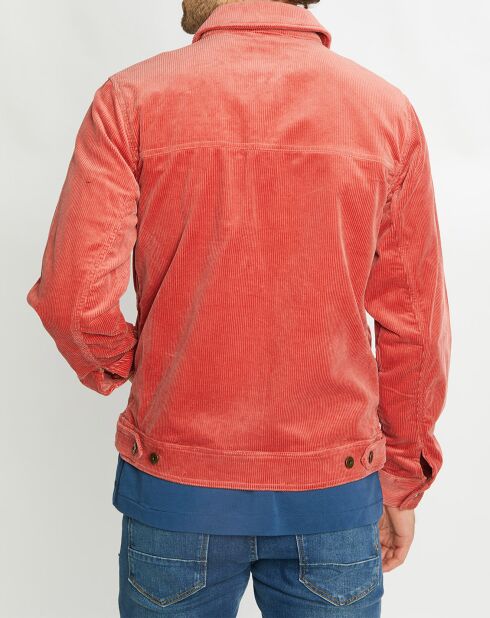 Veste Trucker en Velours Côtelé rouge
