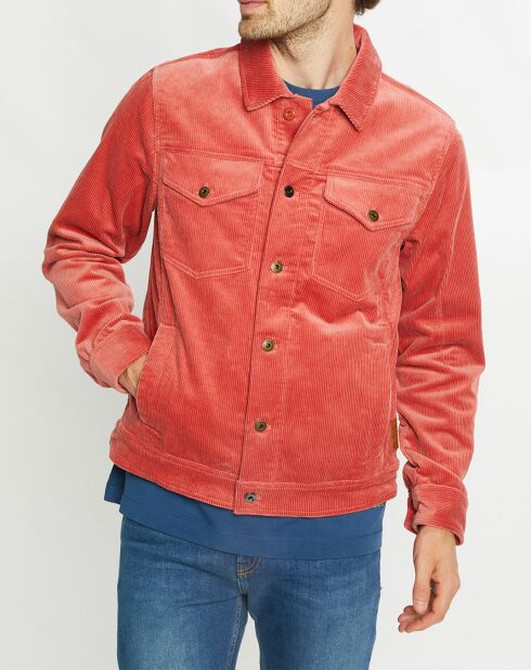 Veste Trucker en Velours Côtelé rouge