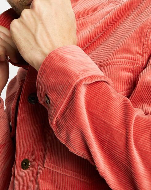 Veste Trucker en Velours Côtelé rouge