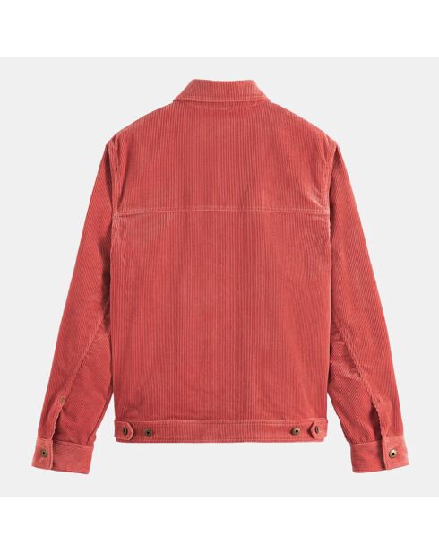 Veste Trucker en Velours Côtelé rouge