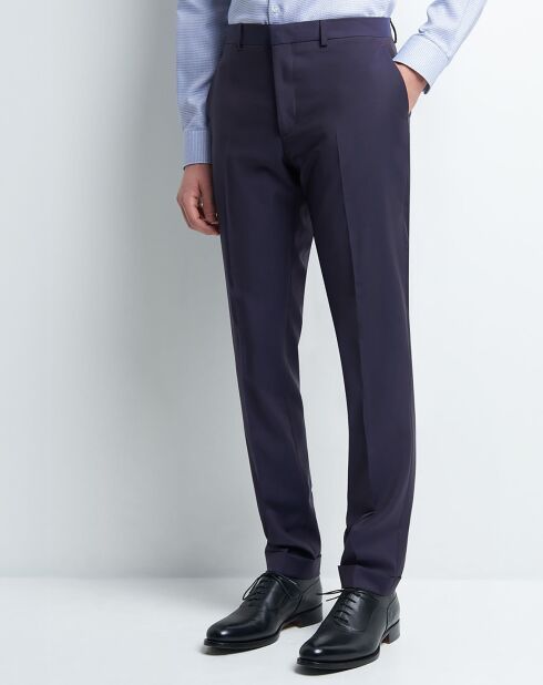 Pantalon de costume extra slim 100% Laine Brugna violet