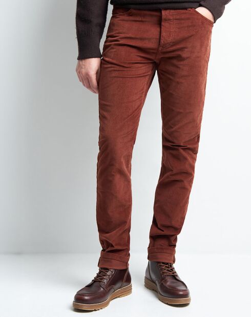 Jean slim en Velours Melco café
