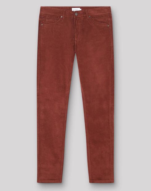 Jean slim en Velours Melco café