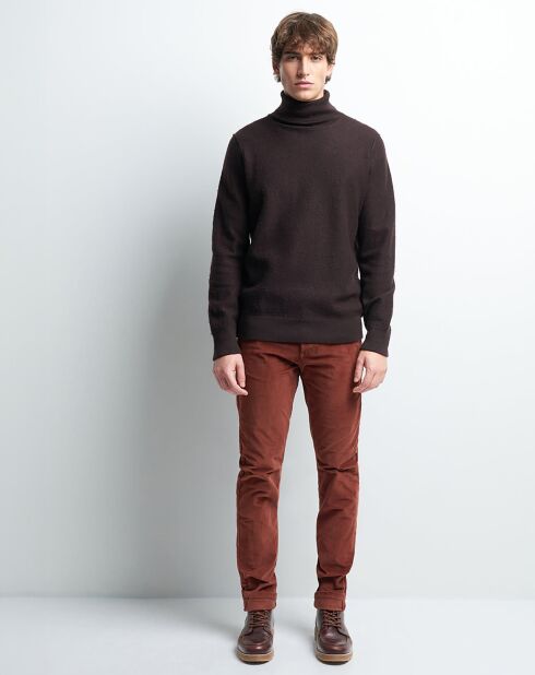 Jean slim en Velours Melco café