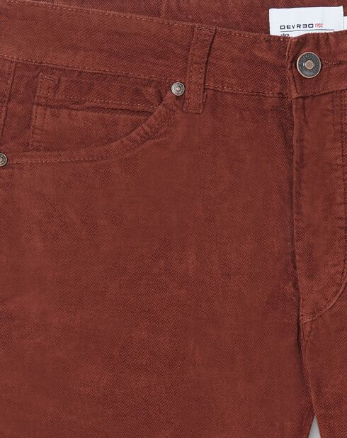 Jean slim en Velours Melco café
